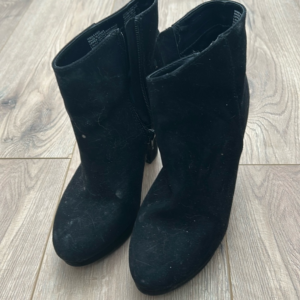 Black suede ankle boots